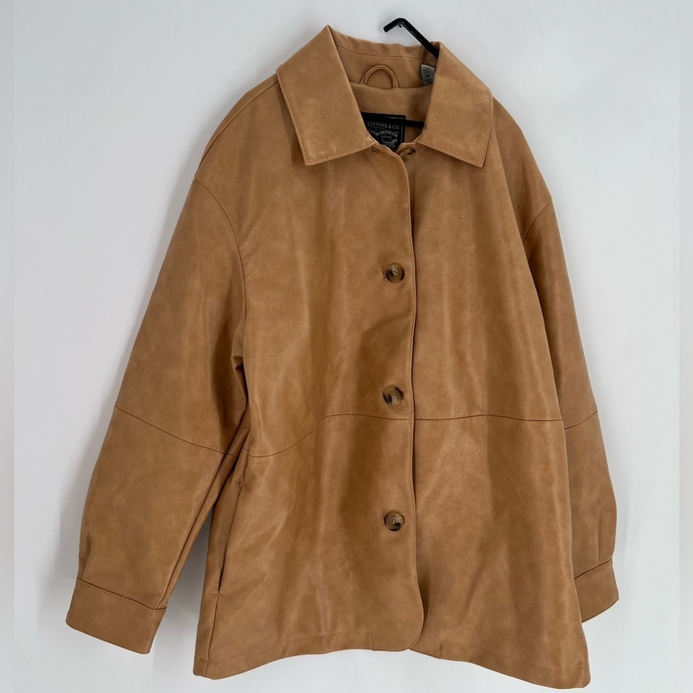 Levi’s Faux Leather Vintage Relaxed Oversized 90’s Inspired Blazer Jacket - Picture 3 of 6